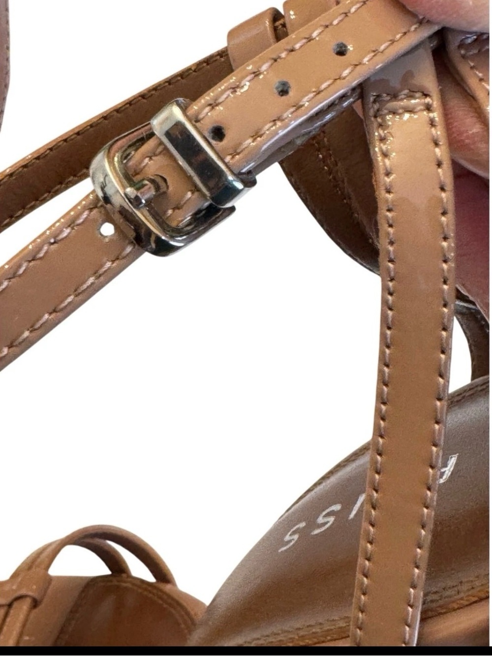 Reiss Patent Leather Strappy Heeled Sandals in Brown Sz 40 US 9.5 - Picture 9 of 11